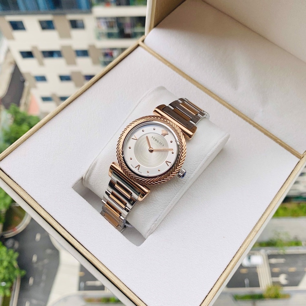 Versace VERE00718 Quartz Watch Women's Two-tone (Silver-tone & Rose Gold)  Band